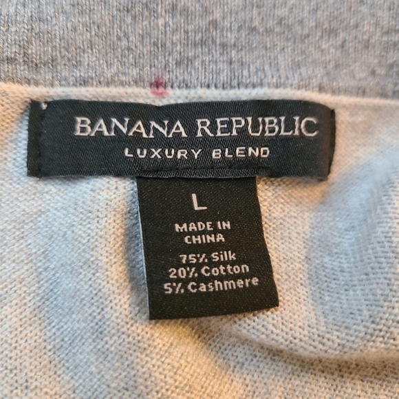 Silk Cotton Cashmere Blend Collegiate Sweater, Size Large - Picture 10 of 12